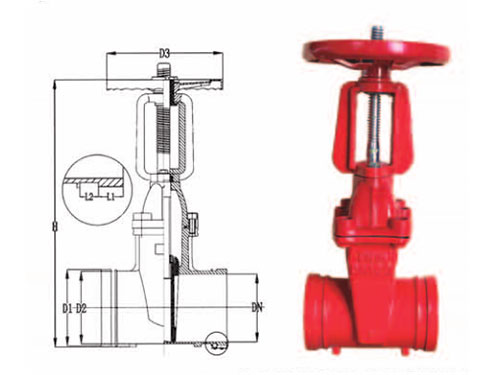 Fire fighting grooved butterfly valve