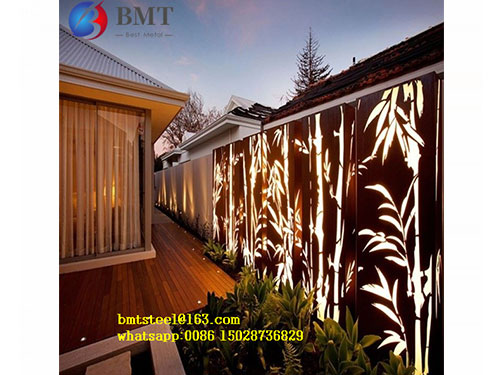 Artwork Solid Metal Fence Panels Decorative Garden Fences